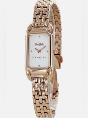 Coach Cadie Rose Gold Women's Watch with Rectangular Face